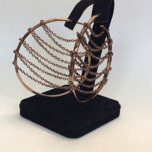 Paige Novick Eva Antique Rose  Chain Hoop earrings Vintage